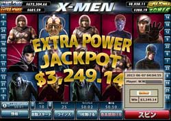 X-MENでEXTRA POWER JACKPOT賞金3,249.14ドルを獲得！