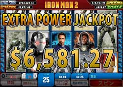 IRON MAN 2 25LINESでEXTRA POWER JACKPOT賞金6,581.27ドル獲得！