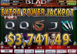 BLADE 50 LINESでEXTRA POWER JACKPOT　賞金3,741.49ドル獲得！