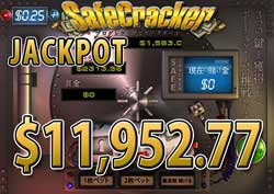 SAFE CRACKERでJACKPOT賞金11,952.77ドル獲得！