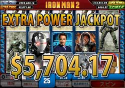 Iron Man 2 25 LINESでEXTRA POWER JACKPOT賞金5,704.17ドル獲得！