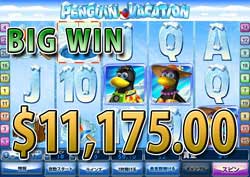 Penguin Vacationで大勝利賞金11,175.00ドル獲得！