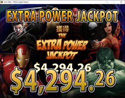 IRON MANでエクストラ パワー ジャックポット 賞金4,294.26ドル獲得