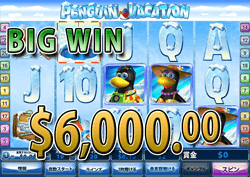Penguin Vacationで大勝利 賞金6,000.00ドル獲得！
