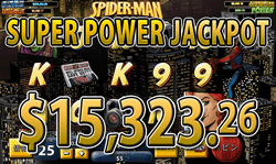 Spider-Manでスーパーパワージャックポット 賞金15,323.26ドル獲得！