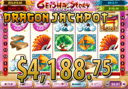 Geisha Story Jackpotでドラゴンジャックポット 賞金4,188.75ドル獲得！ 