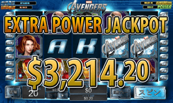 The Avengers でエクストラパワージャックポット　賞金3,214.20ドル獲得！