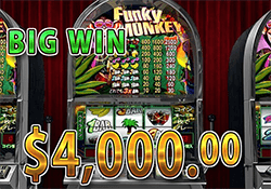 Funky Monkey で 大勝利　賞金4,000.00ドル 獲得！
